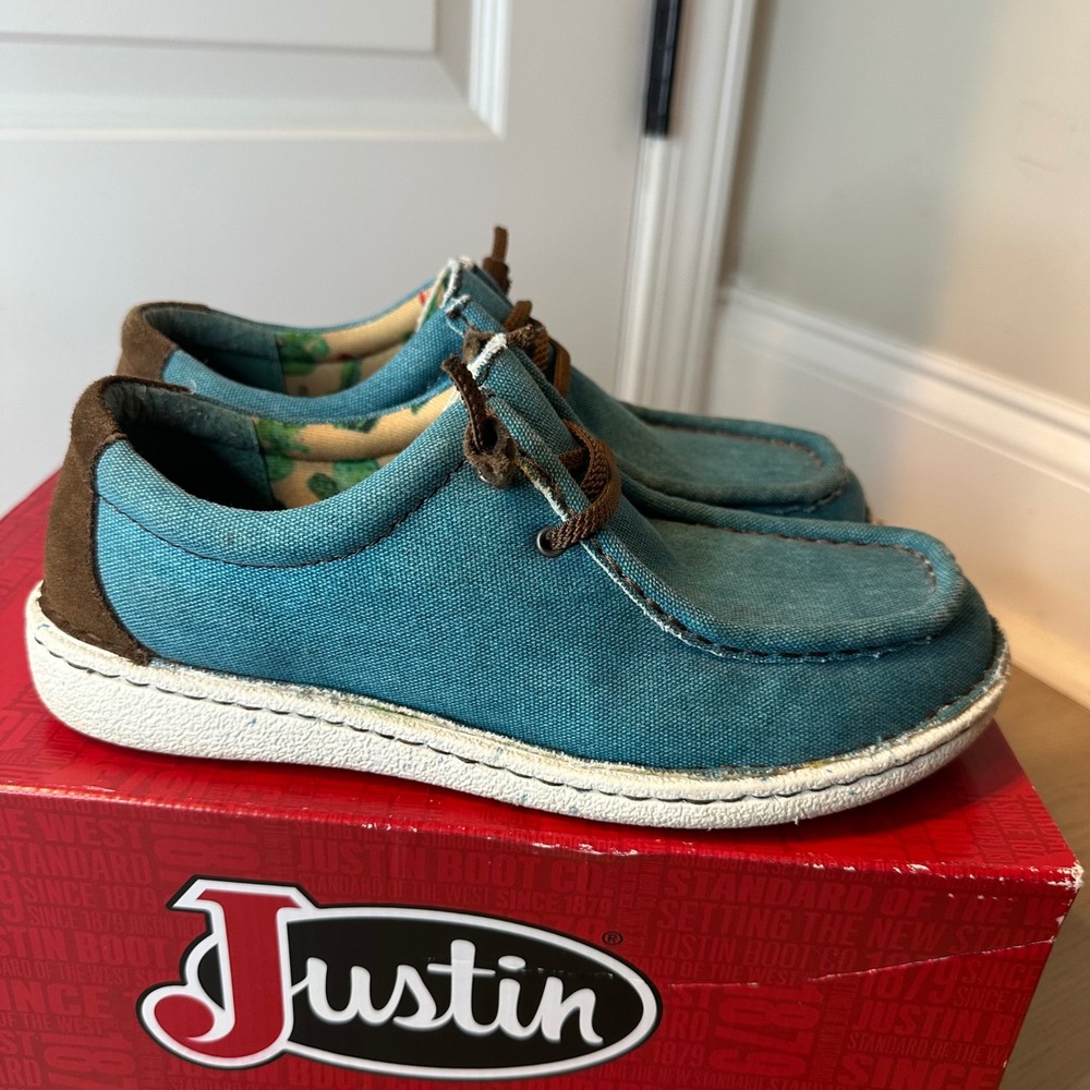Justin Brands Women's Casual Moc Hazer Turquoise Size 9 - Picture 2 of 8